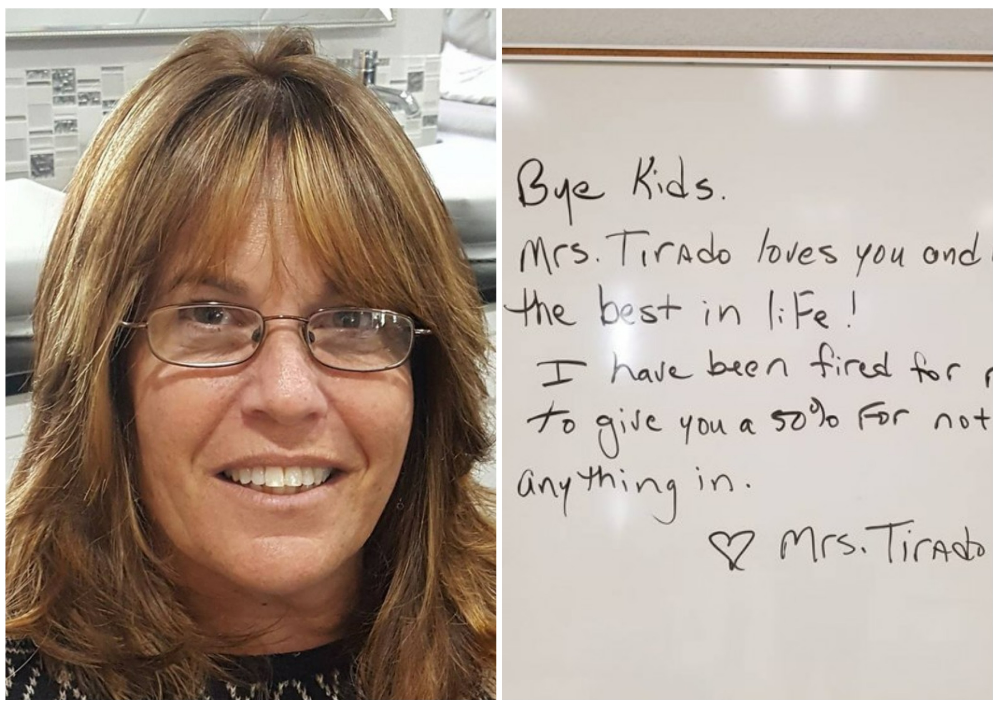 The teacher was fired from school after giving her pupils low grades ...